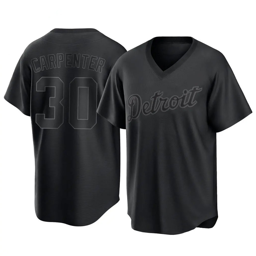 D.Tigers #30 Kerry Carpenter Player Black T-shirt Home Game Qdoa Stitched Jerseys