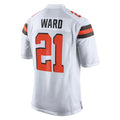 C.Browns #21 Denzel Ward Player White Vapor Limited Home Game Qdoa Stitched Jerseys