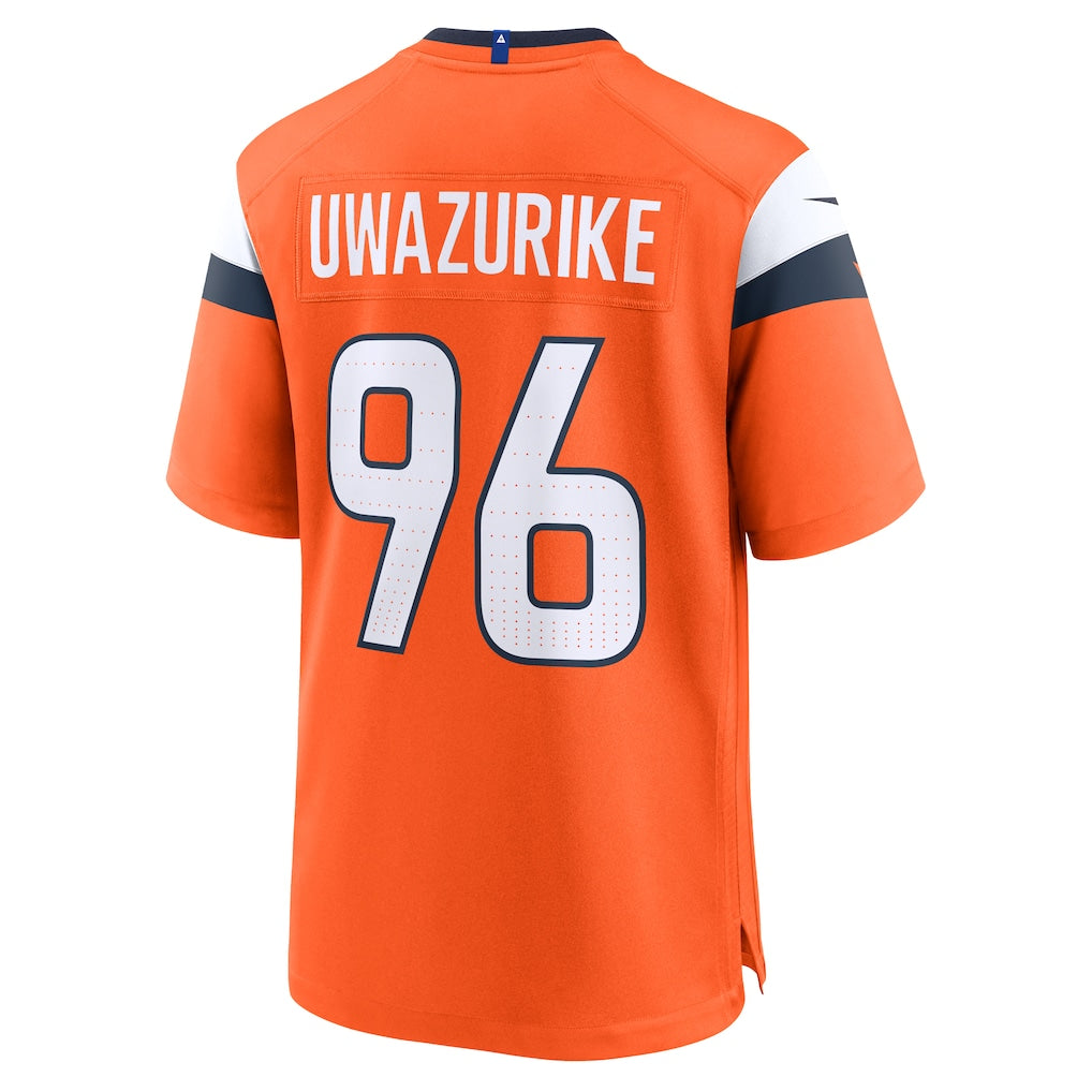 Qdoa D.Broncos #96 Eyioma Uwazurike Orange Team Game Jersey
