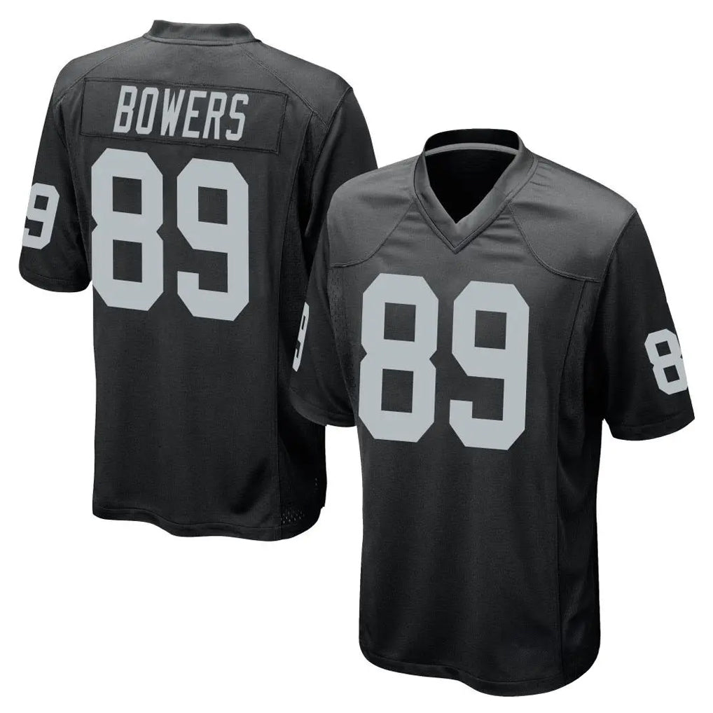 LV.Raiders #89 Brock Bowers Player Black Home Game Qdoa Stitched Jerseys