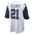 Qdoa D.Cowboys #21 Ezekiel Elliott White Team Game Jersey