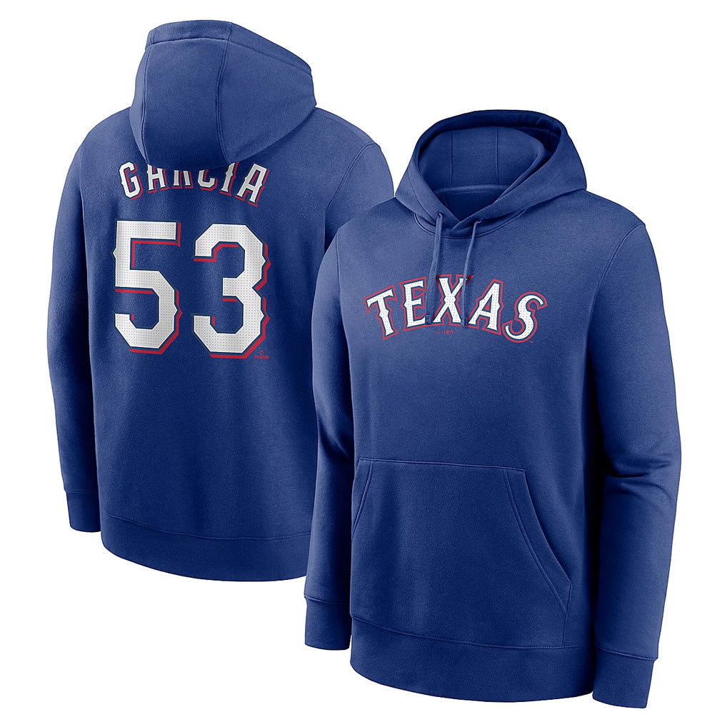 T.Rangers #53 Adolis Garcia Player Royal Pullover Hoodie Qdoa Stitched Jerseys
