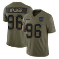 B.Bills #96 Deone Walker Player Olive Salute To Service Limited Game Qdoa Stitched Jerseys