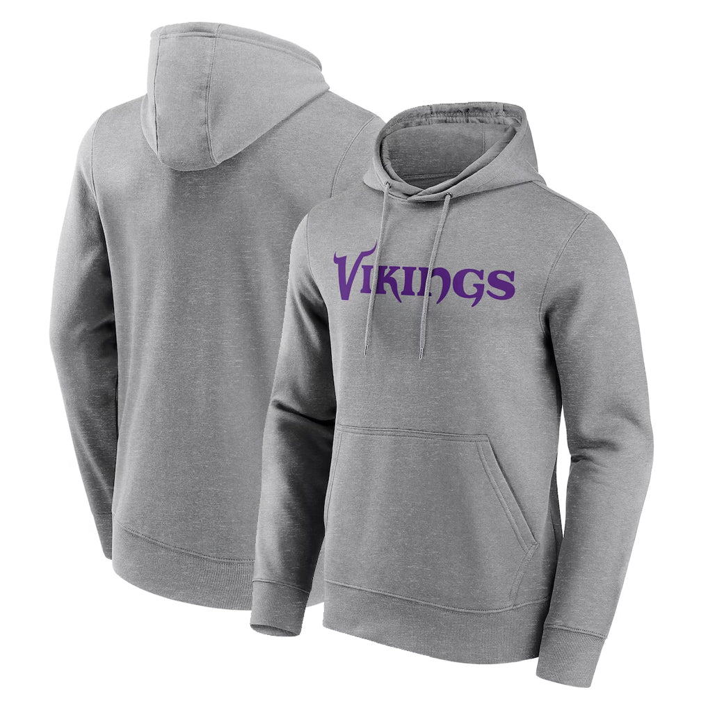 M.Vikings ## Vikings Blank Player Gray LOGO Pullover Hoodies Home Game Blank Player Qdoa Stitched Jerseys