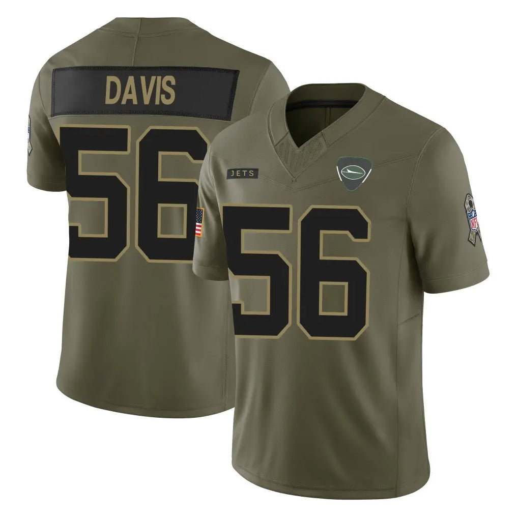 NY.Jets #56 Demario Davis Player Olive 2025 Salute To Service Limited Qdoa Stitched Jerseys