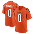 C.Bengals #0 DJ Turner II Player Orange Home Game Qdoa Stitched Jerseys