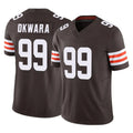 C.Browns #99 Julian Okwara Player Brown Vapor F.U.S.E. Limited Home Game Qdoa Stitched Jerseys