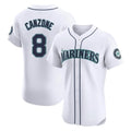 S.Mariners #8 Dominic Canzone Player White Home Limited Elite Qdoa Stitched Jerseys