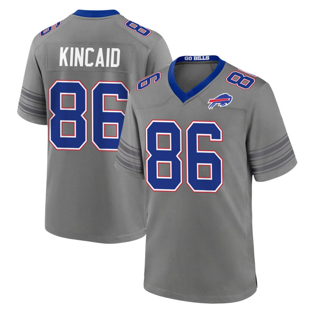 B.Bills #86 Dalton Kincaid Player Gray Nickel City Home Game Qdoa Stitched Jerseys