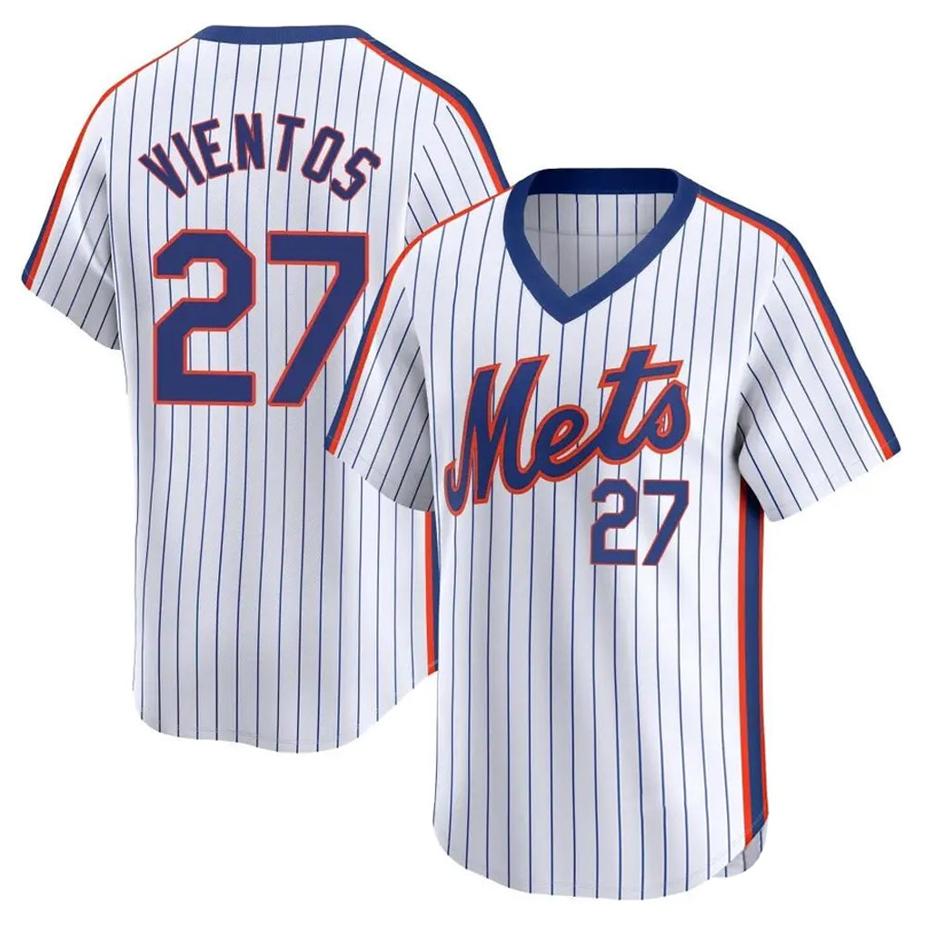 NY.Mets #27 Mark Vientos Player White Cooperstown Collection T-shirt Game Qdoa Stitched Jerseys