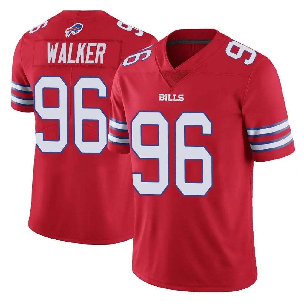 B.Bills #96 Deone Walker Player Red Vapor Untouchable Limited Qdoa Stitched Jerseys