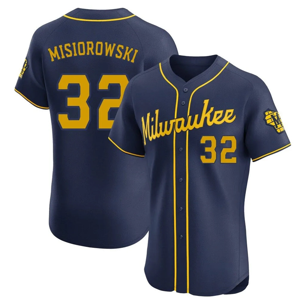 M.Brewers #32 Jacob Misiorowski Player Navy Home Limited Elite Qdoa Stitched Jerseys