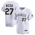 C.Rockies #27 Jordan Beck Player White Limited Home Qdoa Stitched Jerseys