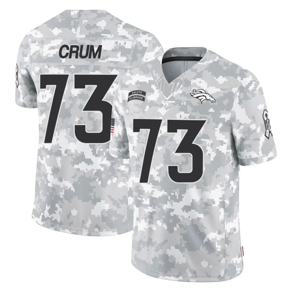 D.Broncos #73 Frank Crum Player Arctic Camo Salute To Service Limited Qdoa Stitched Jerseys