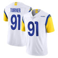 LA.Rams #91 Kobie Turner Player White Limited Vapor Untouchable Home Game Qdoa Stitched Jerseys