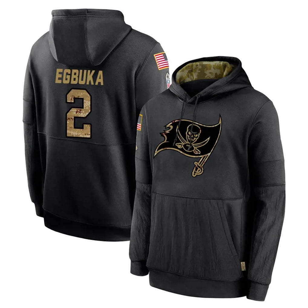 TB.Buccaneers #2 Emeka Egbuka Player Black Salute to Service Sideline Performance Pullover Hoodies Home Game Qdoa Stitched Jerseys