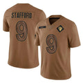 LA.Rams #9 Matthew Stafford Player Brown Salute To Service Limited Qdoa Stitched Jerseys