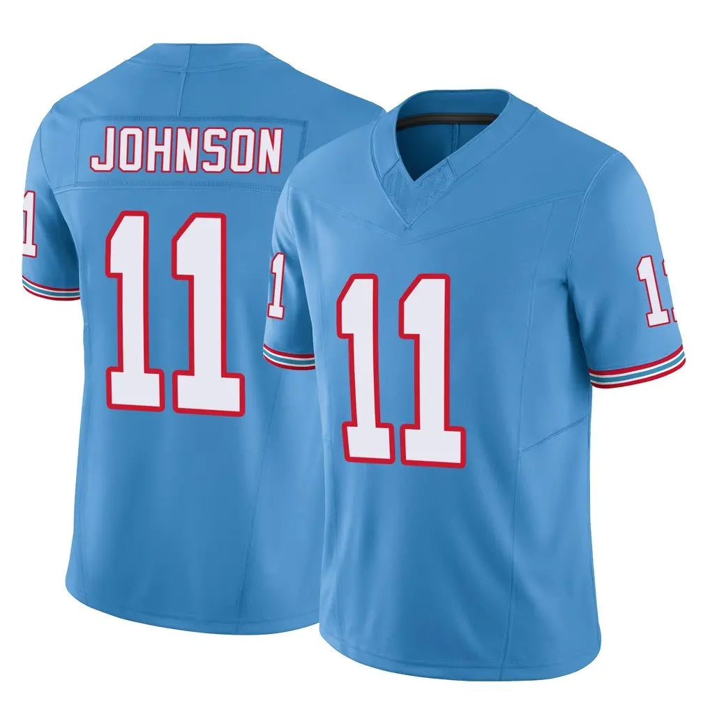T.Titans #11 Jermaine Johnson II Player Light Blue Limited Vapor F.U.S.E. Home Game Qdoa Stitched Jerseys