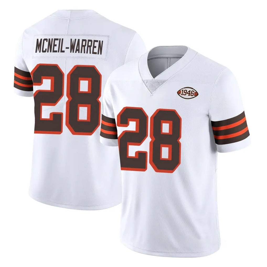C.Browns #28 Emmanuel McNeil-Warren Player White Limited  Vapor 1946 Collection Alternate Game Qdoa Stitched Jerseys