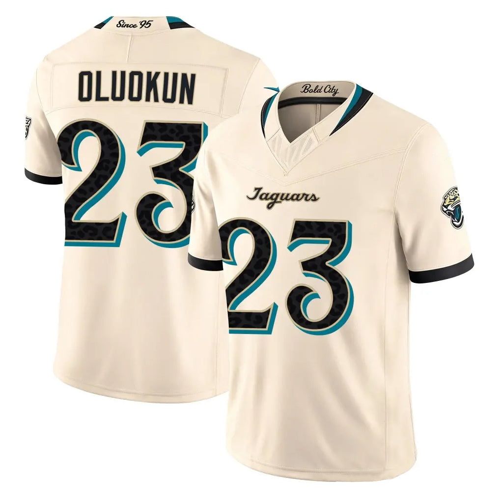 J.Jaguars #23 Foyesade Oluokun Player Natural Limited 2026 Rivalries Collection Game Qdoa Stitched Jerseys