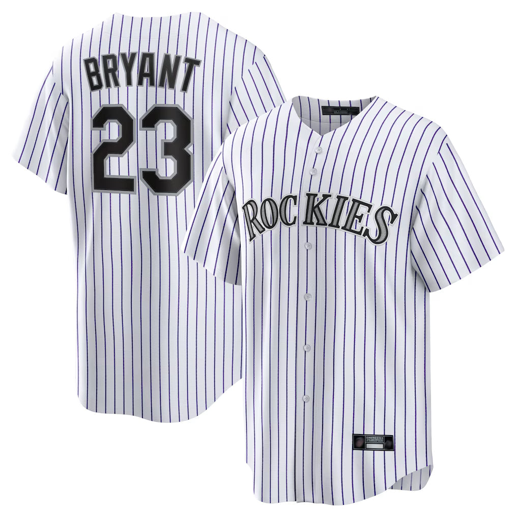 C.Rockies #23 Kris Bryant Player White Game Home Qdoa Stitched Jerseys