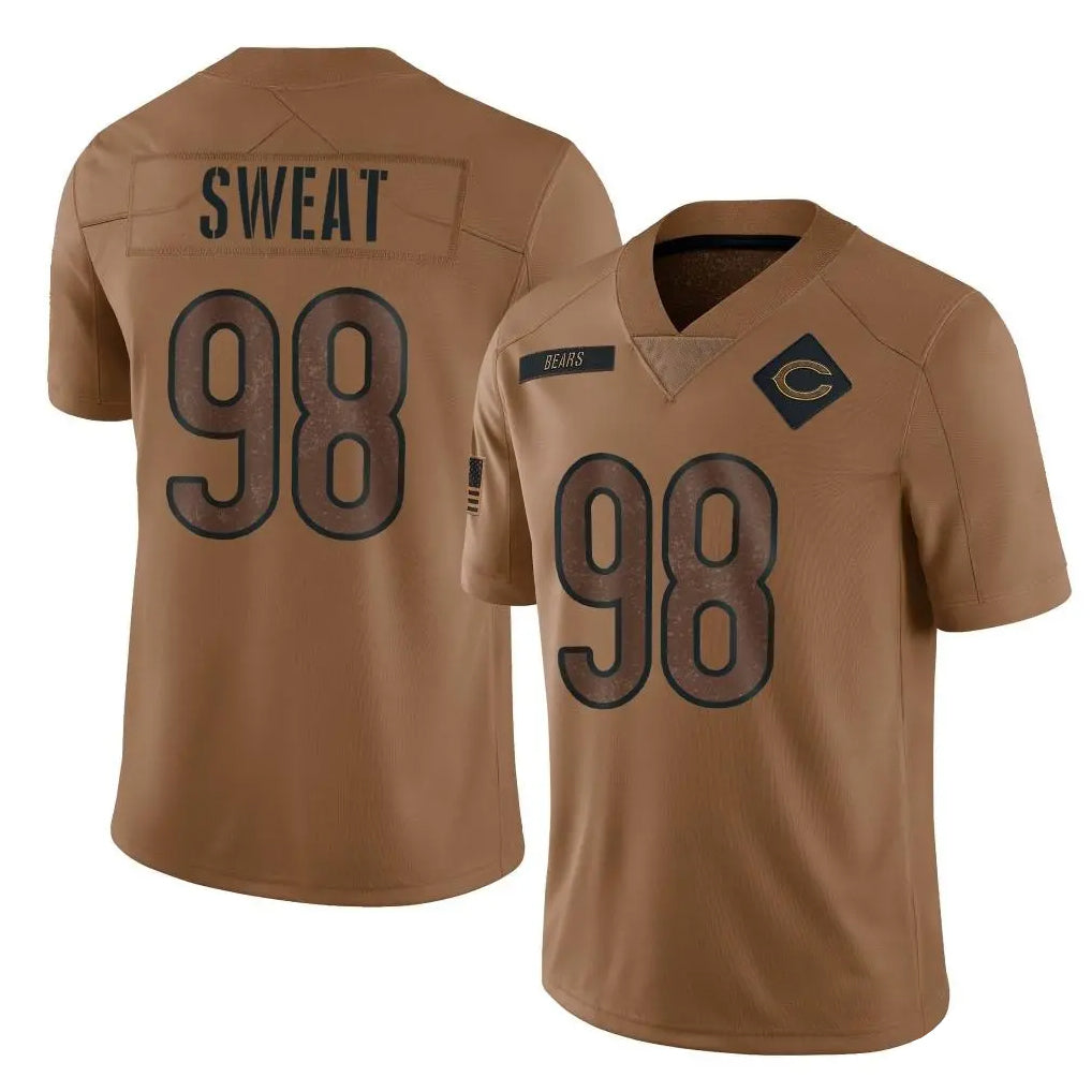 C.Bears #98 Montez Sweat Player Brown Salute to Service Limited Qdoa Stitched Jerseys