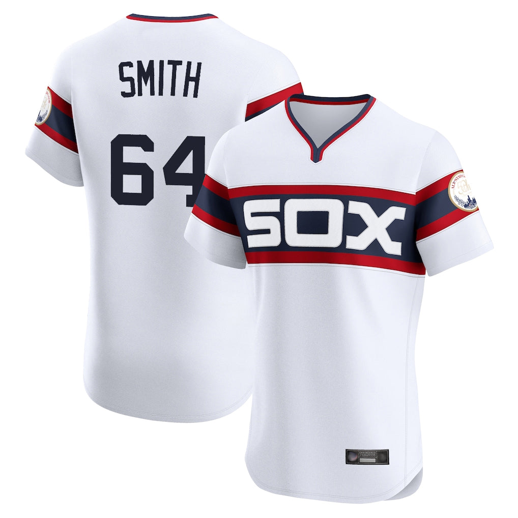 C.White Sox #64 Shane Smith Player White T-shirt Limited Elite Home Qdoa Stitched Jerseys
