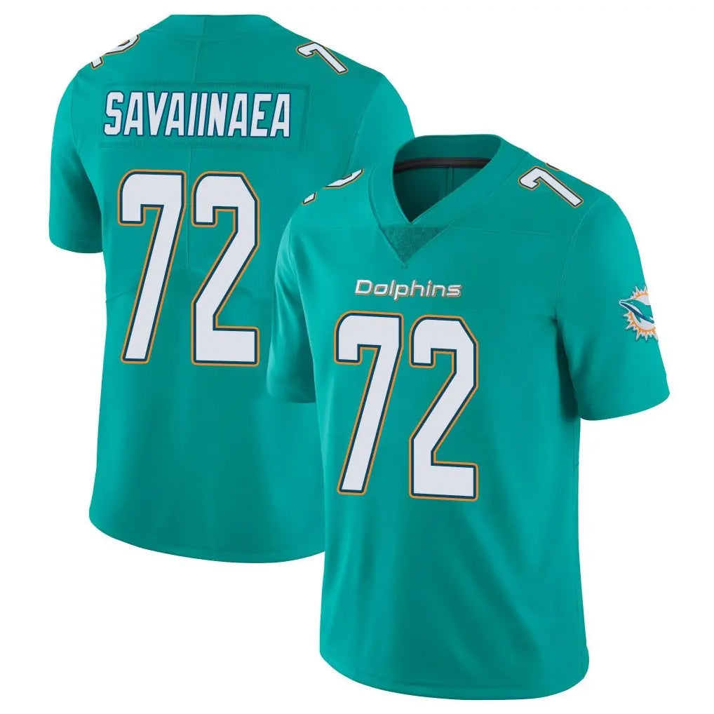 M.Dolphins #72 Jonah Savaiinaea Player Aqua Limited Vapor Untouchable Home Game Qdoa Stitched Jerseys