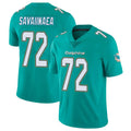 M.Dolphins #72 Jonah Savaiinaea Player Aqua Limited Vapor Untouchable Home Game Qdoa Stitched Jerseys