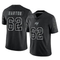 TB.Buccaneers #62 Graham Barton Player Black Reflective Limited Home Game Qdoa Stitched Jerseys