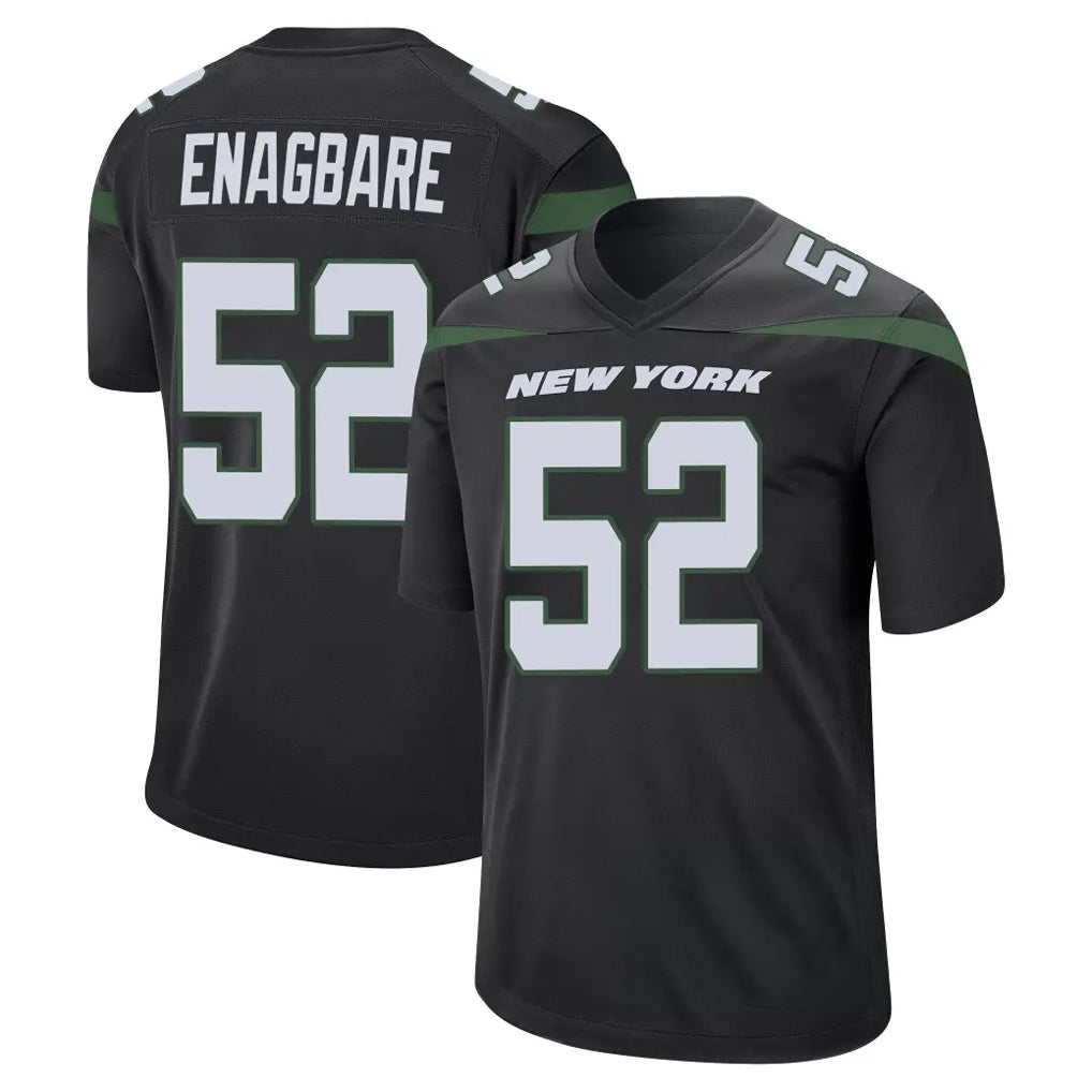 NY.Jets #52 Kingsley Enagbare Player Stealth Black Home Game Qdoa Stitched Jerseys
