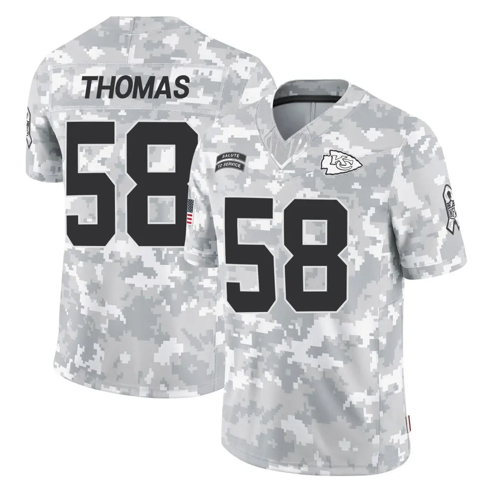 KC.Chiefs #58 Derrick Thomas Player Arctic Camo Salute To Service Limited Game Qdoa Stitched Jerseys