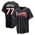 A.Braves #77 Joe Jimenez Player Black Fashion Out Game Qdoa Stitched Jerseys