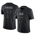 S.Seahawks #7 Uchenna Nwosu Player Black Limited Reflective Home Game Qdoa Stitched Jerseys