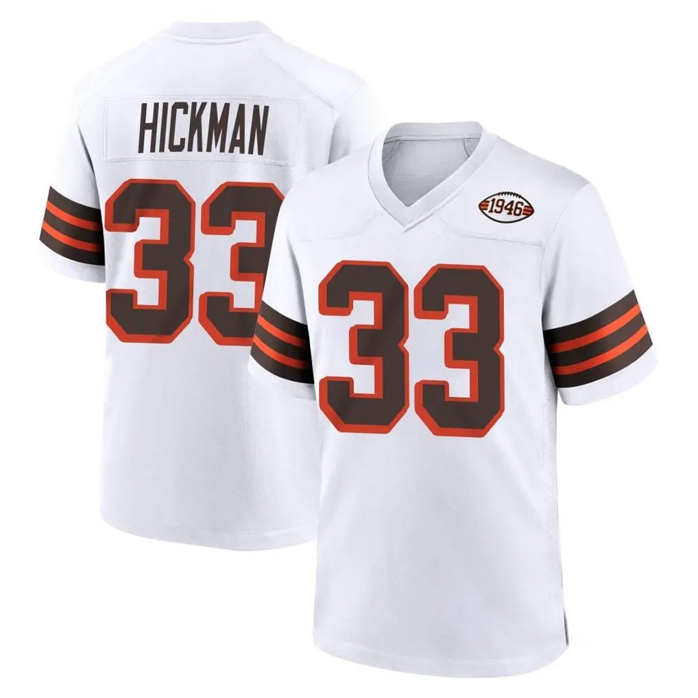 C.Browns #33 Ronnie Hickman Player White Alternate Home Game Qdoa Stitched Jerseys
