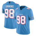 T.Titans #98 Jeffery Simmons Player Light Blue Team Vapor F.U.S.E. Limited Home Game Qdoa Stitched Jerseys