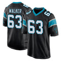 C.Panthers #63 Rasheed Walker Player Black Game Qdoa Stitched Jerseys