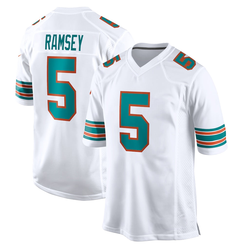 M.Dolphins #5 Jaylen Wright Player White Limited Home Game Qdoa Stitched Jerseys