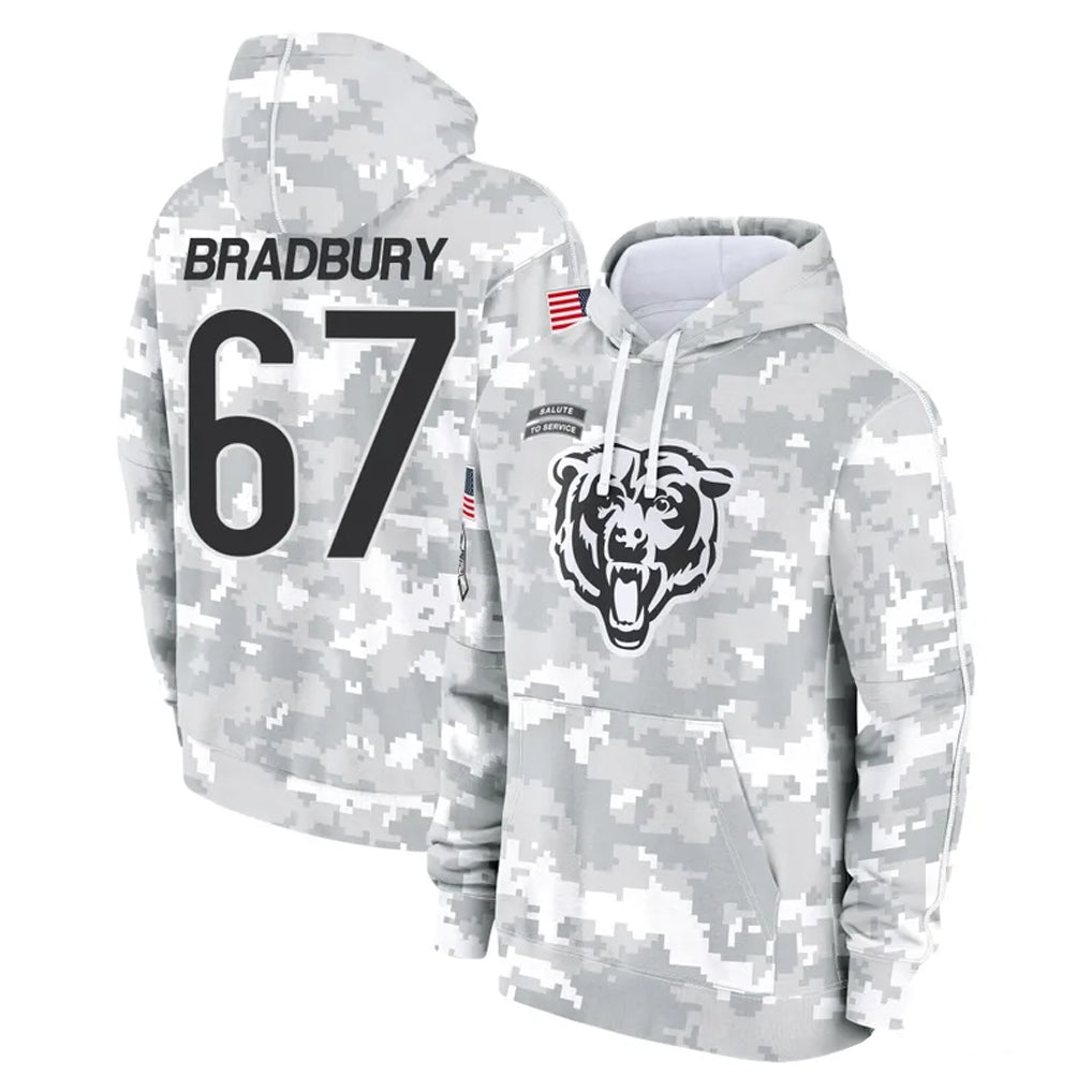 C.Bears #67 Garrett Bradbury Player Arctic Camo Salute to Service Pullover Hoodies Limited Qdoa Stitched Jerseys