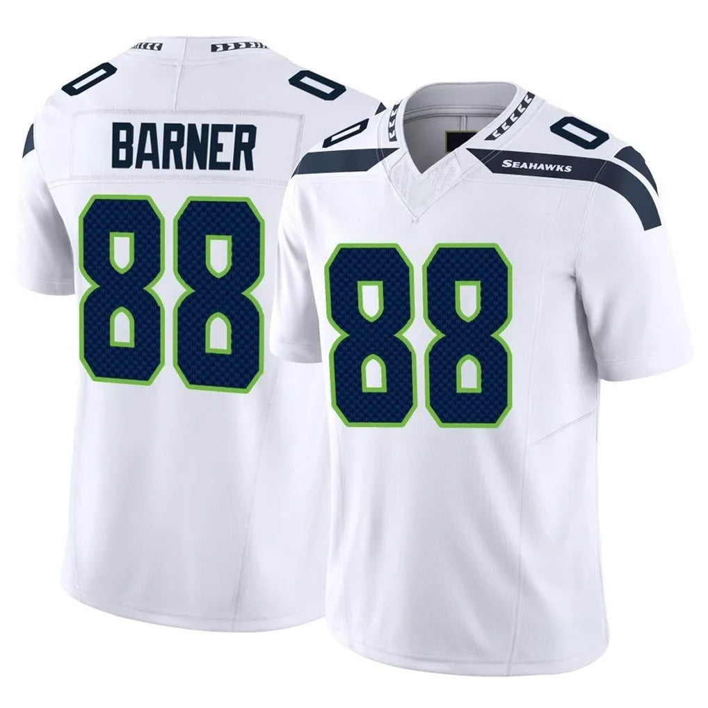 S.Seahawks #88 AJ Barner Player White Limited Vapor F.U.S.E. Home Game Qdoa Stitched Jerseys