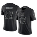 W.Commanders #52 Sonny Styles Player Black Limited Reflective Home Game Qdoa Stitched Jerseys