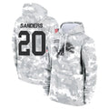 D.Lions #20 Barry Sanders Player Arctic Camo Salute to Service Hoodies Limited Game Qdoa Stitched Jerseys