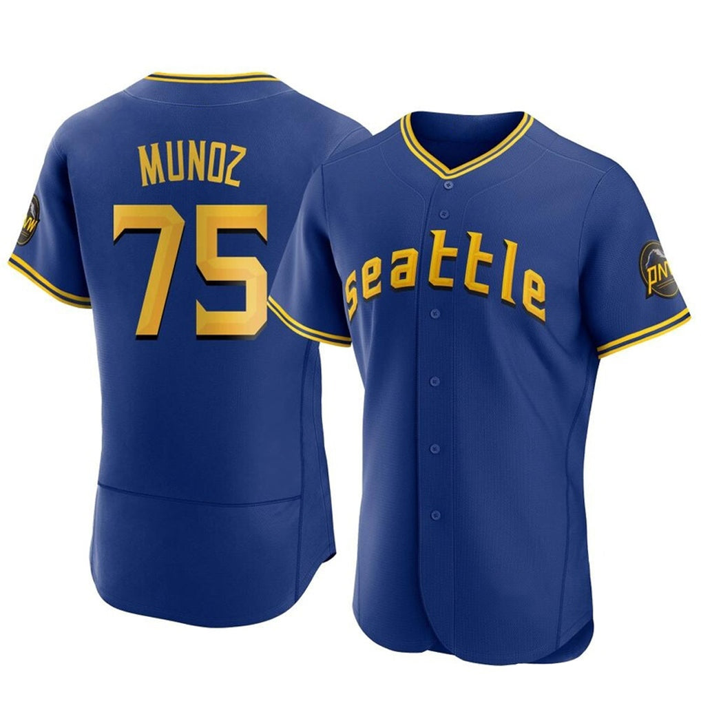 S.Mariners #75 Andres Munoz Player Royal City Connect Home Limited Elite Qdoa Stitched Jerseys