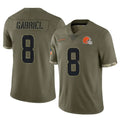 C.Browns #8 Dillon Gabriel Player Olive Salute to Service Limited Game Qdoa Stitched Jerseys