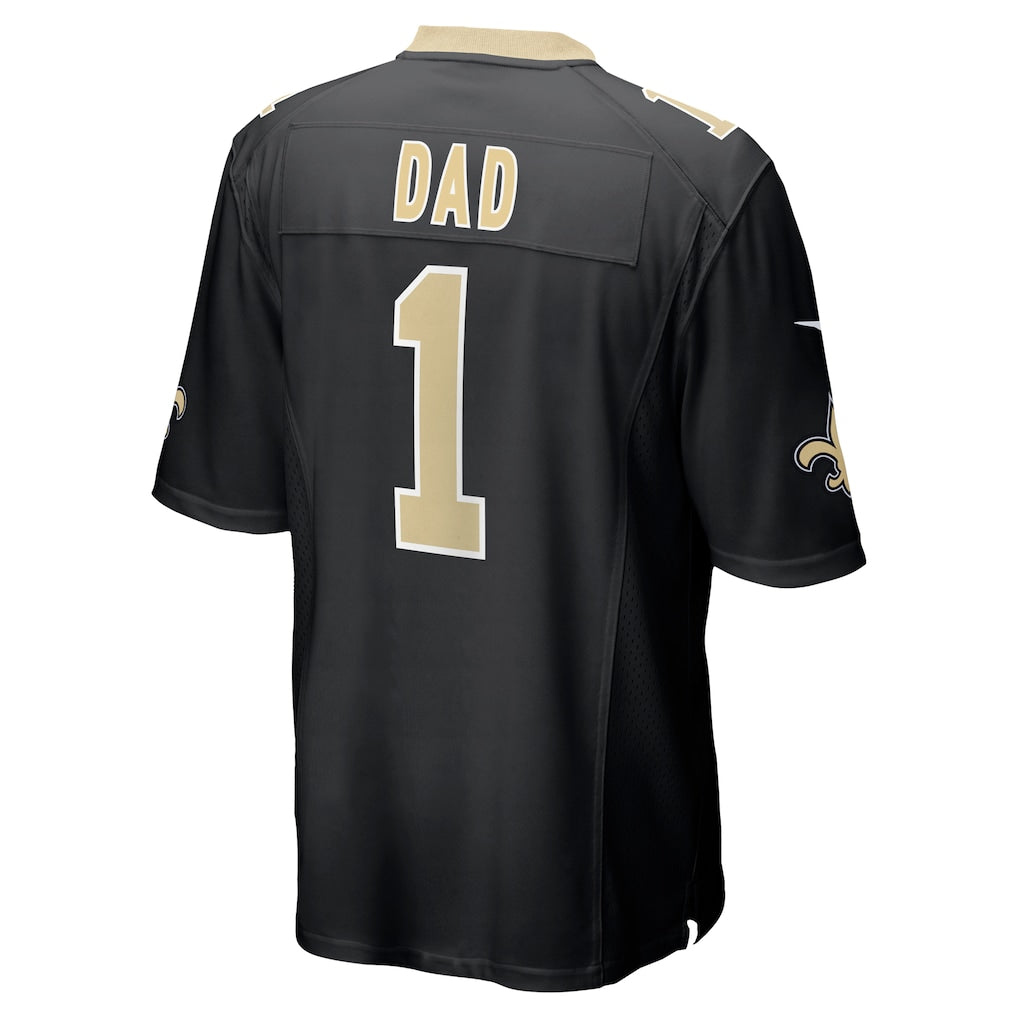 Qdoa NO.Saints #1 Dad Black Game Jersey