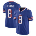 B.Bills #8 Terrel Bernard Player Royal Vapor Untouchable Limited Qdoa Stitched Jerseys