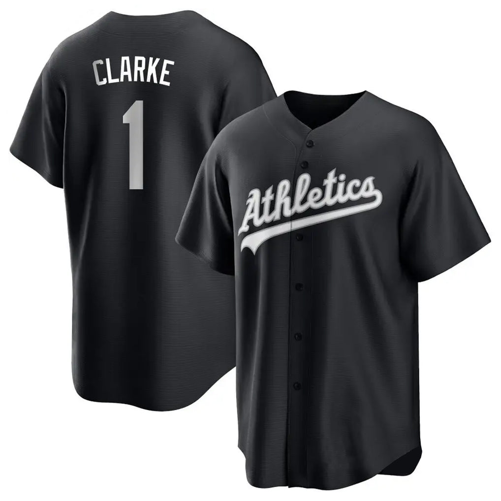 Athletics #1 Denzel Clarke Player Black Fashion Home Game Qdoa Stitched Jerseys
