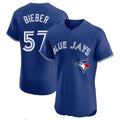 T.Blue Jays #57 Shane Bieber Player Royal Elite Home Limited Qdoa Stitched Jerseys