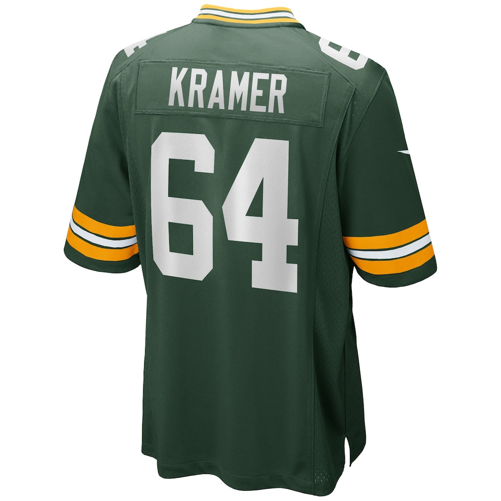 Qdoa GB.Packers #64 Jerry Kramer Green Team Retired Player Game Jersey