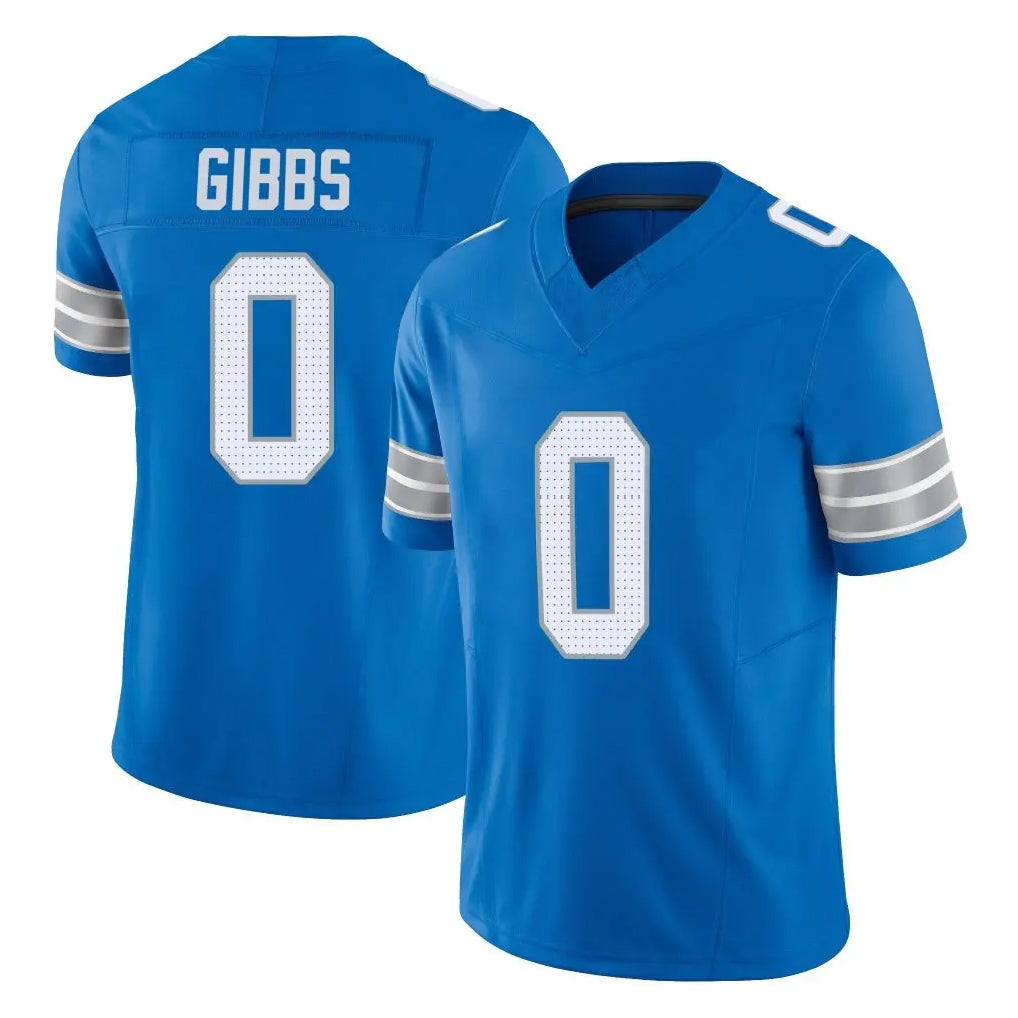 D.Lions #0 Jahmyr Gibbs Player Blue Limited Vapor F.U.S.E. Alternate Home Game Qdoa Stitched Jerseys